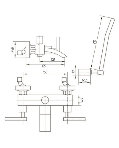Смеситель для ванны Migliore Syntesi ML.SNS-7902.CR