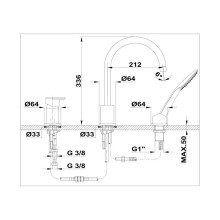 Смеситель на борт ванны Teka Formentera 621520200