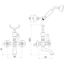 Смеситель для ванны Migliore Princeton Plus ML.PRP-8002.CR