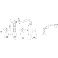 Смеситель на борт ванны Migliore Princeton Plus ML.PRP-8080.CR