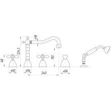 Смеситель на борт ванны Migliore Princeton Plus ML.PRP-8080.CR