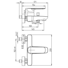 Смеситель для ванны Paini Nove 09BY111LMKM