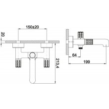 Смеситель для ванны BelBagno Impulso IMP-VASM-CRM