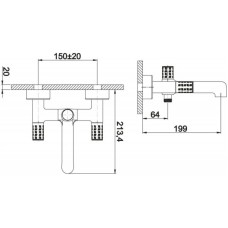 Смеситель для ванны BelBagno Impulso IMP-VASM-CRM