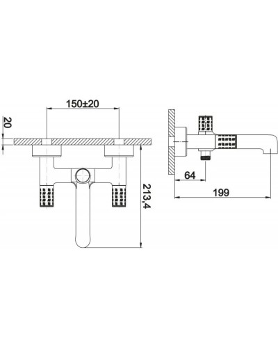 Смеситель для ванны BelBagno Impulso IMP-VASM-CRM