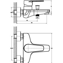 Смеситель для ванны Orange Flipo M60-100cr