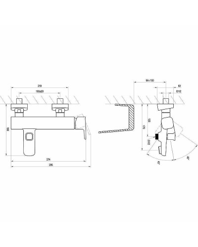 Смеситель для ванны Ravak 10° TD 022.00/150 X070065 Хром