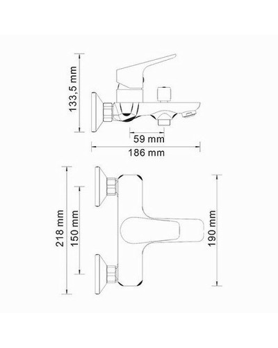 Смеситель для ванны WasserKRAFT Lippe 4501 Хром