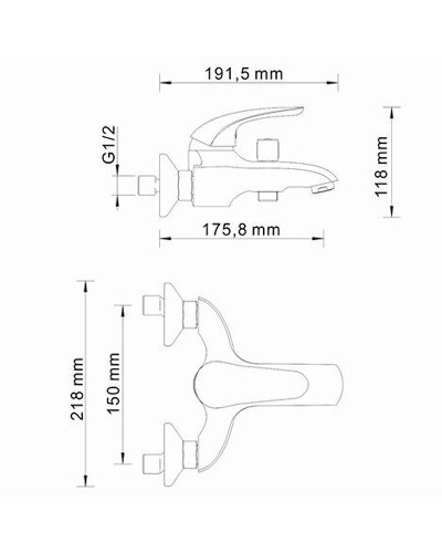 Смеситель для ванны WasserKRAFT Rossel 2801 Хром