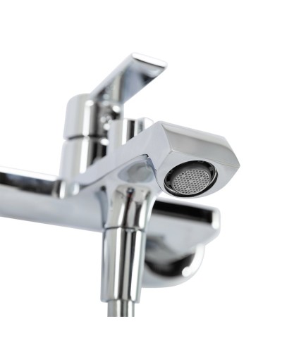 Смеситель для ванны и душа в комплекте с ручным душем, шлангом и держателем BelBagno AURORA-VASM-CRM