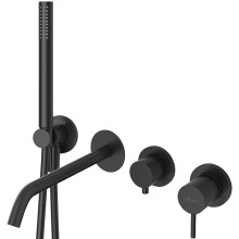 Смеситель для ванны Cezares Leaf LEAF-VDIM3-D-L-NOP Черный матовый