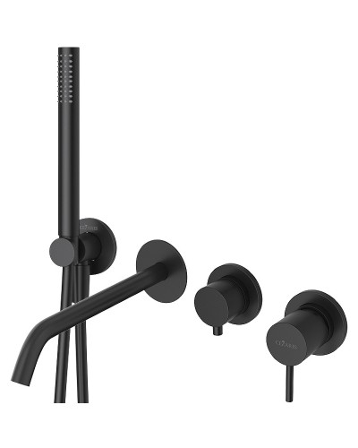 Смеситель для ванны Cezares Leaf LEAF-VDIM3-D-L-NOP Черный матовый