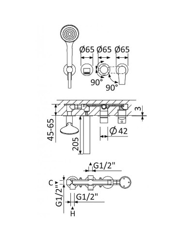 Смеситель для ванны Cezares Nautic NAUTIC-VDM3-01 Хром