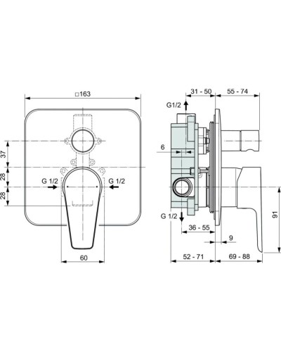 Смеситель для ванны Ideal Standard Cerafine D A7189U8
