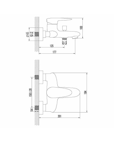Смеситель для ванны Lemark Status LM4402C Хром