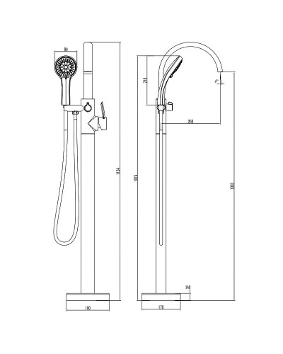 Смеситель для ванны Lemark Atlantiss LM3244C Хром