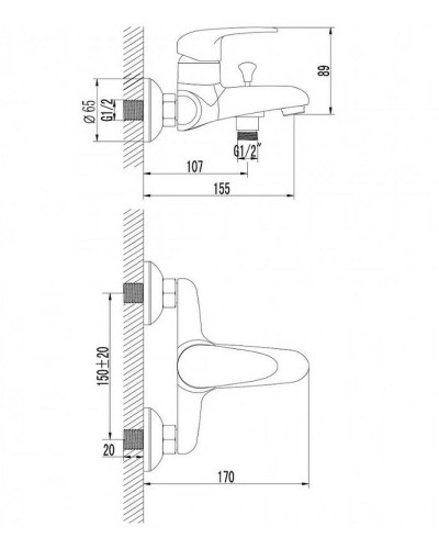 Смеситель для ванны Lemark Pramen LM3302C Хром