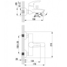 Смеситель для ванны Lemark Plus Strike LM1102C Хром