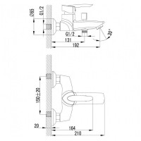 Смеситель для ванны Lemark Mars LM3502C Хром