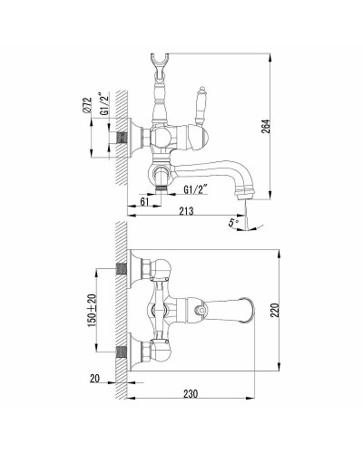 Смеситель для ванны Lemark Villa LM4812B Бронза