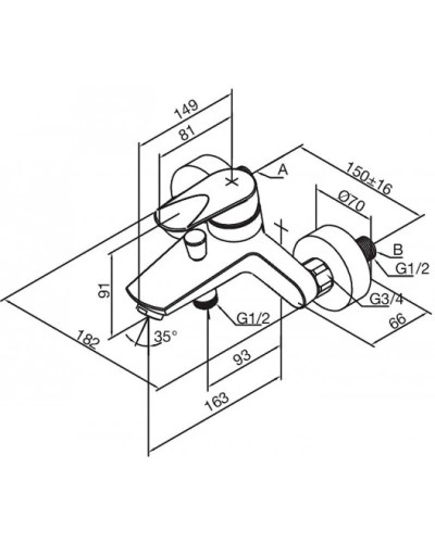 Смеситель для ванны Damixa Clover 601000000