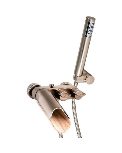 Смеситель для ванны Paini Morgana 73PW105LH Никель Светлый дуб