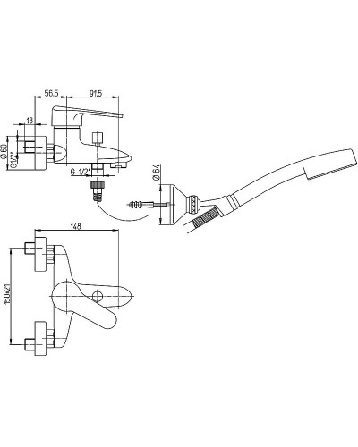 Смеситель для ванны Paini Cooper 80CR105KM Хром