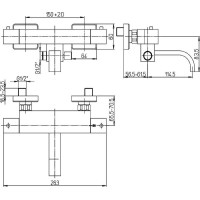 Смеситель для ванны Paini Dax 84CR105TH с термостатом Хром
