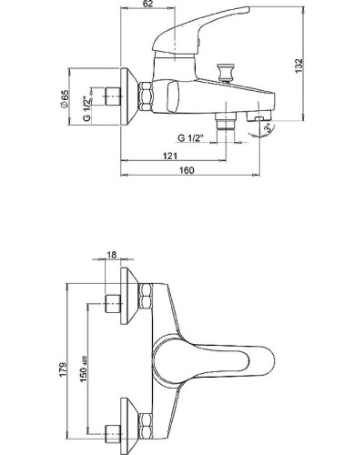 Смеситель для ванны Paini Creta 42CR111CAKM Хром