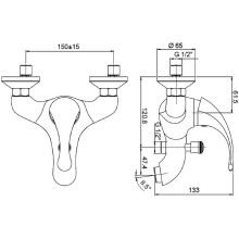 Смеситель для ванны Paini Fiori F2CR111LMKM Хром