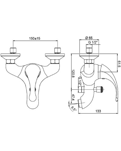 Смеситель для ванны Paini Fiori F2CR111LMKM Хром