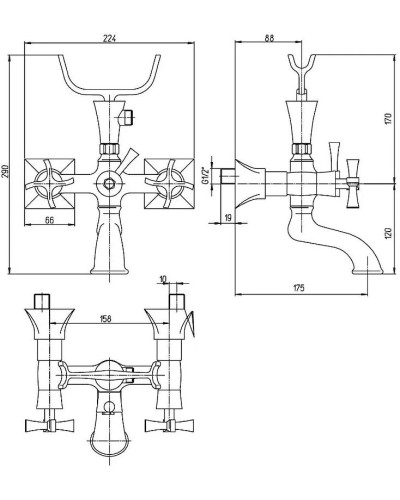 Смеситель для ванны Paini Elix 85CR111LMKM Хром