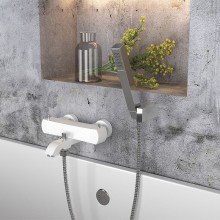 Смеситель для ванны Paini Lady 89BY105TH Белый матовый Хром