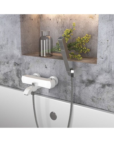 Смеситель для ванны Paini Lady 89BY105TH Белый матовый Хром