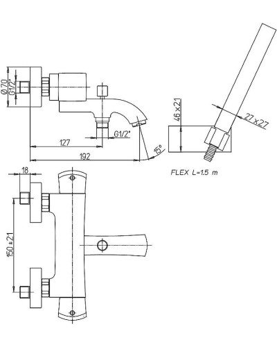 Смеситель для ванны Paini Lady 89BY105TH Белый матовый Хром