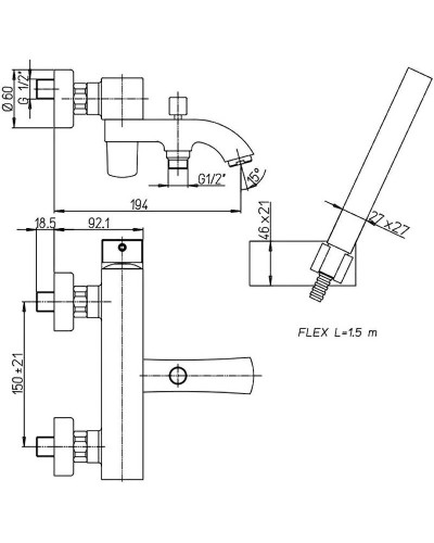Смеситель для ванны Paini Lady 89PW105 Никель