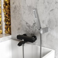 Смеситель для ванны Paini Lady 89YO105TH с термостатом Черный матовый Хром