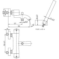 Смеситель для ванны Paini Lady 89YO105TH с термостатом Черный матовый Хром