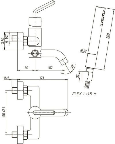 Смеситель для ванны Paini Pixel new 81CR100NEWKM Хром