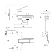 Смеситель для ванны Savol 100 S-600103T