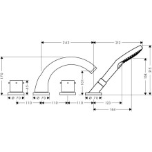 Смеситель на борт ванны Axor Starck 10451000