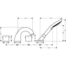 Смеситель на борт ванны Axor Starck 10444000