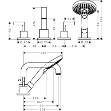 Смеситель на борт ванны Axor Citterio 39454000