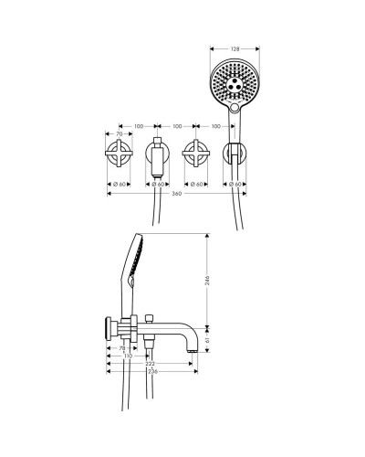 Смеситель для ванны Axor Citterio 39447000
