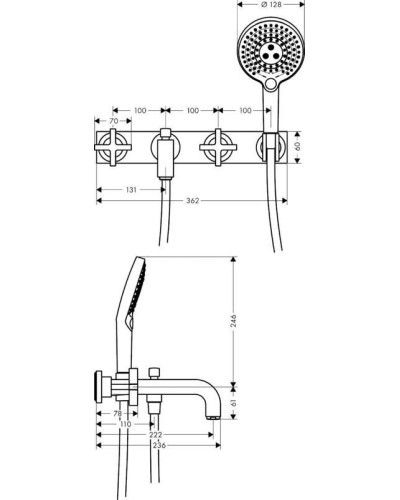 Смеситель для ванны Axor Citterio 39441000