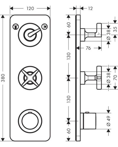 Термостат для ванны Axor Citterio E 36703000