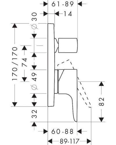 Смеситель для ванны Axor Citterio M 34427000