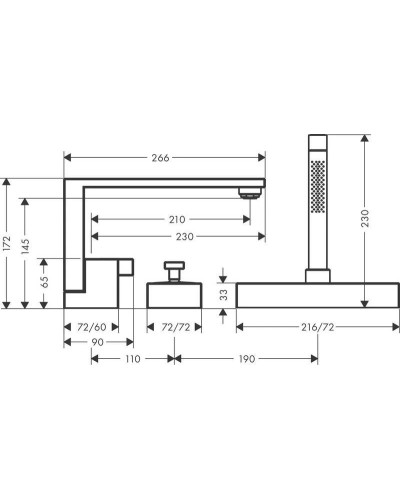 Смеситель на борт ванны Axor Edge 46431000