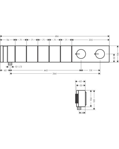Термостат для ванны Axor Edge 46731000