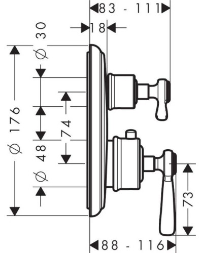 Термостат для ванны Axor Montreux 16821000